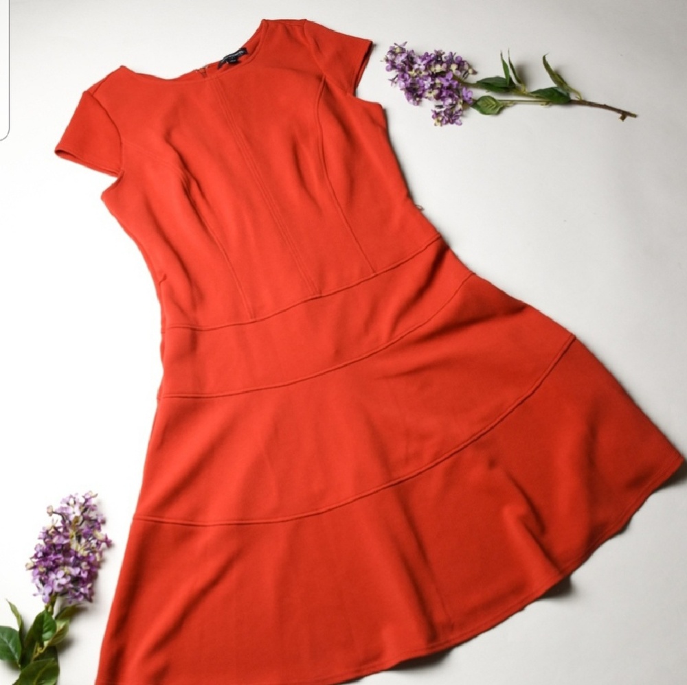 Sharagano Fit and Flare Tea Length Dress
